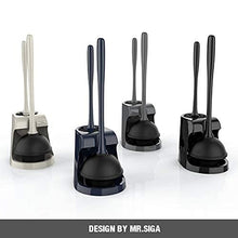 Load image into Gallery viewer, MR.SIGA Toilet Plunger and Bowl Brush Combo for Bathroom Cleaning, Black, 1 Set
