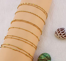 Load image into Gallery viewer, Layered Paperclip Chain Anklet 14K Gold Plated Boho Beach Abkle Bracelet for Women
