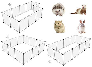 Tespo Pet Playpen, Small Animal Cage Indoor Portable Metal Wire Yard Fence for Small Animals, Guinea Pigs, Rabbits Kennel Crate Fence Tent, White12 Panels, 12 X 12 inches