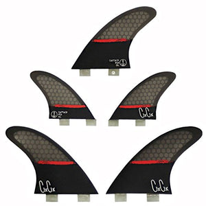 Captain Fin Co. Chris Christenson 5-Fin SPL Surfboard Fins - 5 Fin Set - Twin Tab - Black