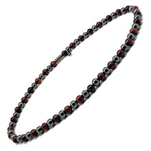 Load image into Gallery viewer, Accents Kingdom 8MM Red Tiger&#39;s Eye Bead Hematite Classic Magnetic Necklace, 20&quot;
