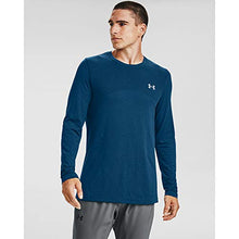 Load image into Gallery viewer, Under Armour Men's Seamless Long Sleeve Workout T-Shirt , Graphite Blue (581)/Electric Blue , Medium
