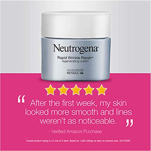 Neutrogena Rapid Wrinkle Repair Retinol Regenerating Anti-Aging Face Cream & Hyaluronic Acid; Anti-Wrinkle Retinol Moisturizer & Neck Cream, with Hyaluronic Acid & Retinol, 1.7 oz