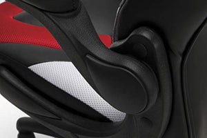 OFM ESS Collection Racing Style Bonded Leather Gaming Chair, in Red/White (ESS-3085-RED-WHT)