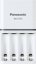 Load image into Gallery viewer, Panasonic BQ-CC55SBA "Advanced" eneloop Individual Battery 3 Hour Quick Charger with 4 LED Charge Indicator Lights, White
