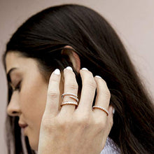 Load image into Gallery viewer, PAVOI 14K Gold Plated Cubic Zirconia Open Twist Eternity Band White Gold for Women Size 6
