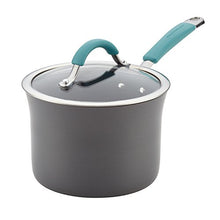 Load image into Gallery viewer, Rachael Ray Cucina Hard Anodized Nonstick Sauce Pan/Saucepan with Lid, 3 Quart, Blue

