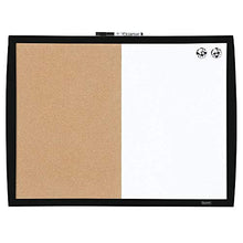 Load image into Gallery viewer, Quartet Combination Magnetic Whiteboard &amp; Corkboard, 17" x 23", Combo White Board &amp; Cork Board, Curved Frame, Perfect for Office &amp; Home Decor, Home School Message Board, Black (41723-BK)
