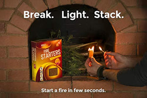 Fire Starters BIG PACK 160 Squares Charcoal Starter for Grills, Campfire, Fireplace, Firepits, Smokers. No flare ups & flavor. FireStarter for wood & pellet stove. Waterproof robust squares