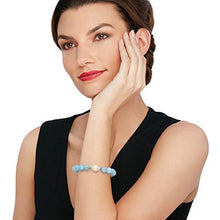Load image into Gallery viewer, Ross-Simons 12-13mm Cultured Baroque Pearl and 140.00 ct. t.w. Milky Aquamarine Stretch Bracelet With 14kt Yellow Gold For Women
