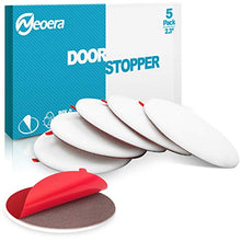 Load image into Gallery viewer, Neoera Door Stopper Wall Protector (5Pack) 2.3" Rubber Door Handle Bumper, Wall Protectors with Premium Self Adhesive Sticker for Protecting Wall (White)
