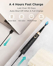 Load image into Gallery viewer, Fairywill Sonic Electric Toothbrush Rechargeable for Adults and Kids, ADA Accepted, 3 Brush Heads Included, 4 Hours Charge Minimum 30 Days Use, Dentists Recommend, Build in 2 Mins Timer Black

