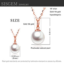 Load image into Gallery viewer, 18k Rose Gold Pearl Pendant Necklaces with 14k Chain (18&quot;), 18k Gold Pearl Earrings for Women, Fine Jewelry Set, Gifts for Her
