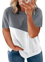 Load image into Gallery viewer, Biucly Womens Plus Size Tops Summer Casual Sexy Short Sleeve Crewneck Leopard Print Graphic Tees Oversized T Shirts,US 14-16(1X),Panther,White
