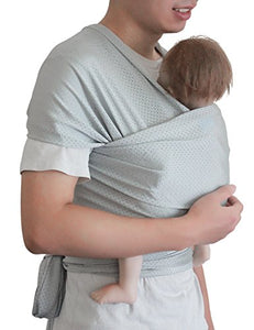 Vlokup Baby Wrap Sling Carrier for Newborn, Infant, Toddler, Kid | Breathable Lightweight Stretch Mesh Water Sling | Nice for Summer, Pool, Beach, Swimming | Perfect Shower Gift LightGray