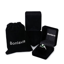 Load image into Gallery viewer, BONLAVIE Sterling Silver 925 Friendship &amp; Love Ring with Created Green Emerald Cubic Zirconia Size 8
