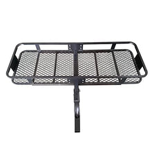 Load image into Gallery viewer, MeeFar Folding Hitch Mount Cargo Carrier Basket 60&quot; X 20&quot; X 6&quot;+Waterproof Cargo Bag 16 Cubic Feet(58&quot; 19&quot; 24&quot;),Hauling Weight Capacity of 500 Lbs and A Folding Arm.with Hitch Stabilizer,Net and Straps
