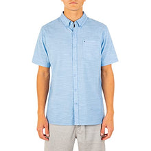 Load image into Gallery viewer, Hurley Men&#39;s One and Only Textured Short Sleeve Button Up, blue ox, XL
