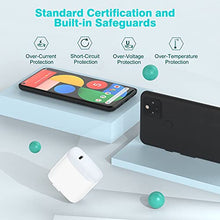 Load image into Gallery viewer, 20W USB C Charger for iPad Pro 12.9/11 inch 2021 2020 2018, iPad Mini 6, iPad Air 4, Google Pixel 6 6Pro 5 4 3 2 XL 3A 4A, LG, Galaxy, Fast Power Adapter Block, Wall Plug, Foldable, LED, 6.6ft Cable
