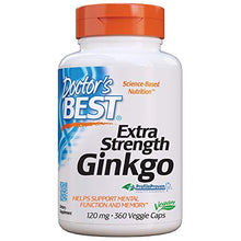 Load image into Gallery viewer, Doctor&#39;s Best Extra Strength Ginkgo, Non-GMO, Vegan, Gluten Free, Soy Free, Promotes Mental Function and Memory, 120 mg, 360 Count (Pack of 1)
