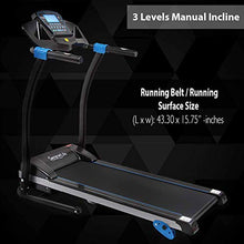 Load image into Gallery viewer, SereneLife Smart Digital Folding Treadmill - Electric Foldable Exercise Fitness Machine, Large Running Surface, 3 Incline Settings, 16 Preset Program, Sports App for Running &amp; Walking (SLFTRD25)
