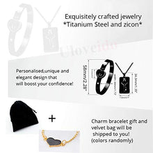 Load image into Gallery viewer, Uloveido Matching Bracelet with Necklace for Girlfriend Boyfriend, Rose Gold Plated Titanium Puzzle Couple Heart Bracelet and Key Pendant Necklace for Men and Women SN300 (Rose Gold Color)
