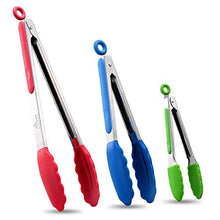 Load image into Gallery viewer, Hotec Metal Fish Spatula Kitchen Tongs with Silicone Tips
