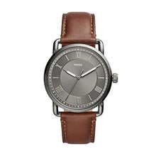 Load image into Gallery viewer, Fossil Men's Copeland Quartz Stainless Steel and Leather Three-Hand Watch, Color: Smoke, Brown (Model: FS5664)
