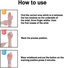 Load image into Gallery viewer, Travel Wristbands,Anti-Nausea Acupressure Wristband for Motion or Morning Sickness, Adult, 1 Pair
