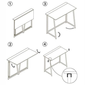 4NM Folding Desk, No-Assembly Small Computer Desk Home Office Desk Foldable Table Study Writing Desk Workstation for Small Space Offices