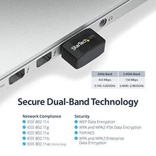 Load image into Gallery viewer, StarTech.com Wireless USB WiFi Adapter Dual Band AC600 Wireless Dongle - 2.4GHz / 5GHz - 802.11ac Wi-Fi Laptop Adapter (USB433ACD1X1)
