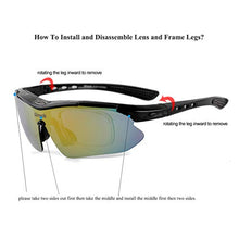 Load image into Gallery viewer, Sireck Sports Sunglasses + 5 Lenses - Polarized Sunglasses - Outdoor Golf Hiking Fishing Cycling Sunglasses Bike Bicycle Glasses Eyewear For Men Women (Black)
