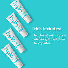 Load image into Gallery viewer, Hello Antiplaque and Whitening Fluoride Free Toothpaste, Natural Peppermint Flavor, SLS Free, Gluten Free, and Peroxide Free, 4.7 Ounce (Pack of 4)
