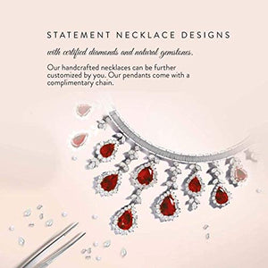 Diamondere Natural and Certified Diamond Heartbeat Necklace in 14k Rose and White Gold | 0.22 Carat Pendant with Chain
