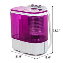 Load image into Gallery viewer, Portable Washing Machine, Kuppet 10lbs Compact Mini Washer, Wash&amp;Spin Twin Tub Durable Design to Wash All your Laundry or Swim Suit for Apartments, Dorms, RV Camping (Purple)

