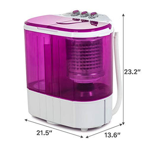 Portable Washing Machine, Kuppet 10lbs Compact Mini Washer, Wash&Spin Twin Tub Durable Design to Wash All your Laundry or Swim Suit for Apartments, Dorms, RV Camping (Purple)