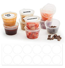 Load image into Gallery viewer, 50 Pack BPA-Free Disposable Baby Food Freezer Storage Containers Hinged Lids (3 oz) Labels | Leak-Proof | Travel Snack Cups | Store Homemade, Organic Purees | Freezer Dishwasher Safe
