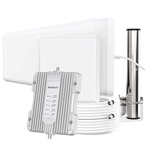 Amazboost Indoor Cell Phone Signal Booster for Home,Supports 5,000 Square Foot Area,All U.S. Carriers - Verizon, AT&T, T-Mobile, Sprint & More-FCC Approved 4G 3G 2G Cell Phone Boost
