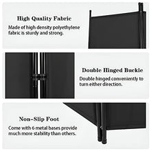 Load image into Gallery viewer, 6-Panel Outdoor/Indoor Room Divider,Privacy Furniture Indoor Bedroom (Black)
