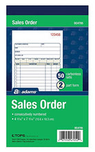 Load image into Gallery viewer, Adams Sales Order Book, 2-Part, Carbonless, White/Canary, 4-3/16 x 7-3/16 inches, 50 Sets per Book, 5 Books, 250 Sets Total (DC4705)
