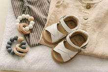 Load image into Gallery viewer, Babe Basics, Teething Rattle for Babies, Natural Wood &amp; BPA-Free Silicone Teether - Grey Clouds
