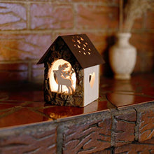 Load image into Gallery viewer, Forest Decor Nativity Scene Tealight Candle Holder, Christmas Candle Holder, Rustic Decor, Holiday Decoration, Handmade in Germany
