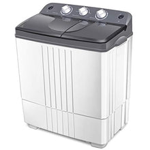 Load image into Gallery viewer, COSTWAY Washing Machine, Twin Tub 20Lbs Capacity, Washer(12Lbs) and Spinner(8Lbs), Portable Compact Laundry Machines Durable Design Energy Saving, Rotary Controller and Washer Spin Dryer(Grey + White)
