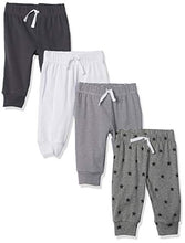 Load image into Gallery viewer, Amazon Essentials Baby Boys' Cotton Pull-on Pants, Pack of 4, Heather Grey Star, Newborn
