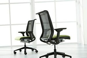 Steelcase Think Chair, Licorice 3D Knit with Grey Fabric Seat (Renewed)