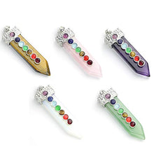 Load image into Gallery viewer, Healing stone Crystal necklace for Women's 7 Chakra stone Balanced Amethyst Gemstone Necklace with 18 "Stainless Steel Chain Strap Gift Box(Amethyst)
