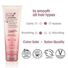 Load image into Gallery viewer, GIOVANNI 2chic Frizz Be Gone Shampoo Anti Frizz Natural Hair Smoothing Formula with Shea Butter &amp; Sweet Almond Oil, Macadamia, Coconut, Sulfate &amp; Paraben Free, Color Safe, 8.5 Fl Oz
