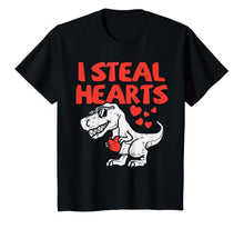 Load image into Gallery viewer, Kids I Steal Hearts Trex Dino Baby Boy Valentines Day Toddler T-Shirt
