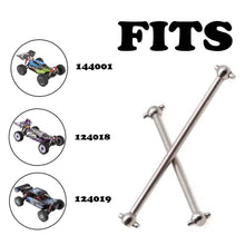 Load image into Gallery viewer, Rubber to Road RC, WLtoys 144001 Dog Bone, Replaces WL Toys Part Number 1281 1282 Original Metal Driveshaft | 144001 124018 124019 1/12 1/14 Car Buggy Rear Drive Axle Shaft Replacement
