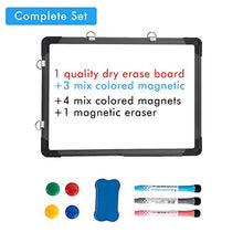 Load image into Gallery viewer, Small Dry Erase Board White Board - 12" X 16" Hanging Magnetic Whiteboard for Wall with Markers and Magnets Personal White Boards for Students Mini Dry Erase Board for Kids Kitchen Grocery List(BLACK)

